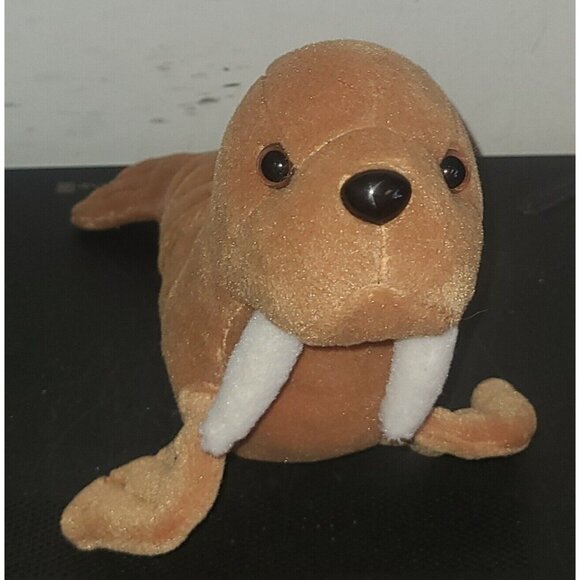 Baby Walrus Plush Bean Bag Stuffed Animal Logo Bear Small Plush Toy 9" Brown - Picture 1 of 8